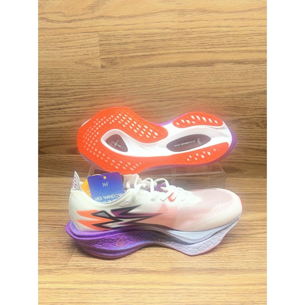 Scarpa da Running 361 FLAME 4: Egret / Neon Purplevine men's size 7 - Picture 9 of 9